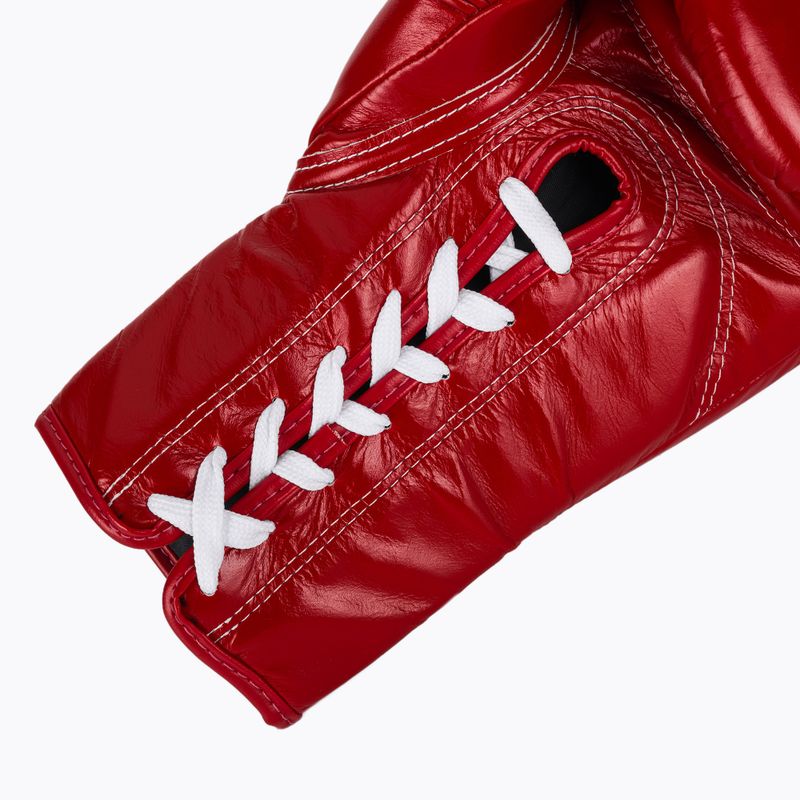 Fairtex Pro Competition bokso pirštinės su užrakintu nykščiu Odinės raudonos spalvos 6