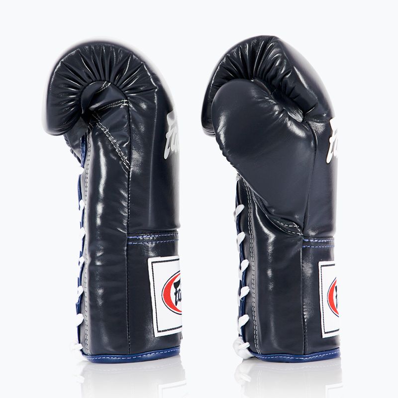 Bokso pirštinės Fairtex Pro Competition Locked Thumb Leather blue 3
