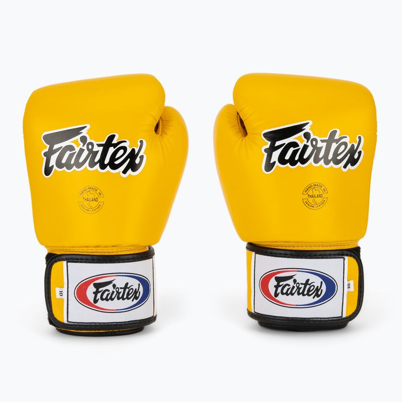 Bokso pirštinės Fairtex Universal "Tight-Fit" Design yellow 2