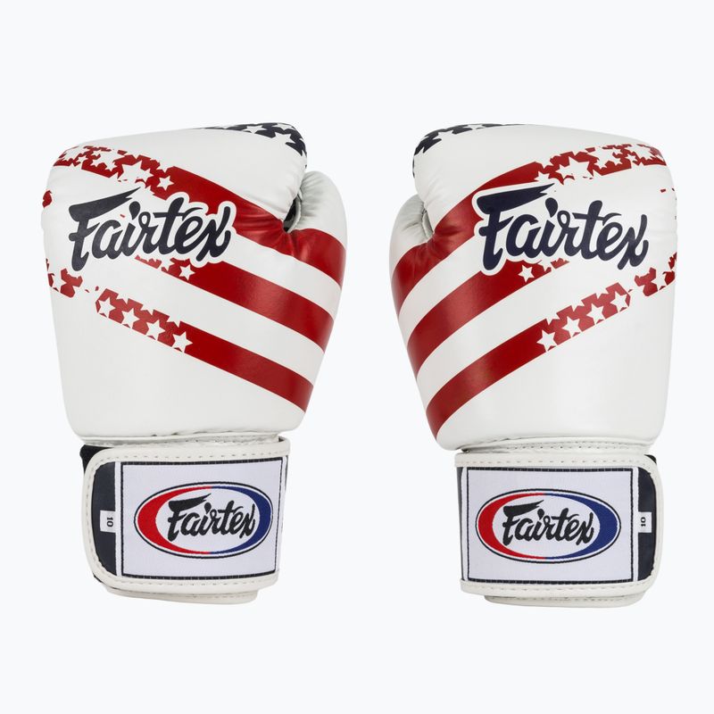 Bokso pirštinės Fairtex Universal "Tight-Fit" Design USA white 2
