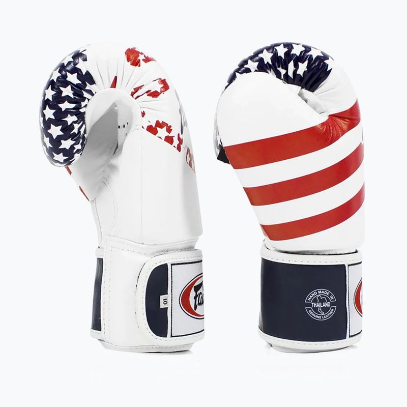 Bokso pirštinės Fairtex Universal "Tight-Fit" Design USA white 3