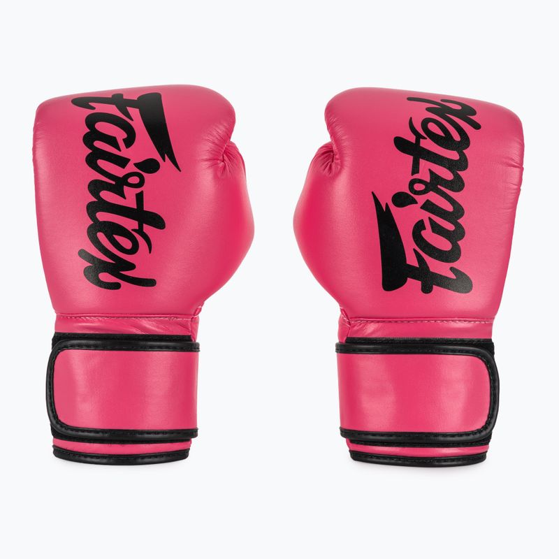 Bokso pirštinės Fairtex Microfiber pink/black 2