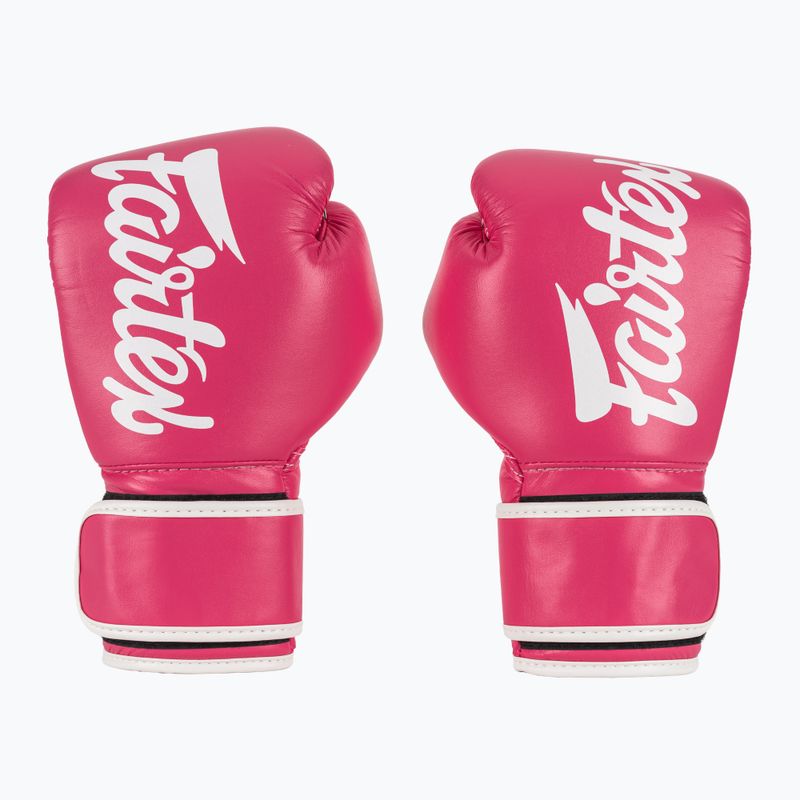 Bokso pirštinės Fairtex Microfiber pink/white 2