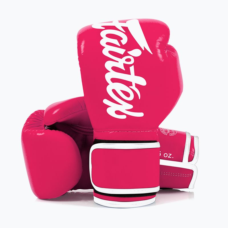 Bokso pirštinės Fairtex Microfiber pink/white 4
