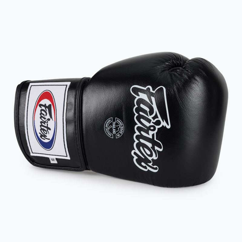 Fairtex Super Sparring bokso pirštinės su užfiksuotu nykščiu juodos spalvos 5