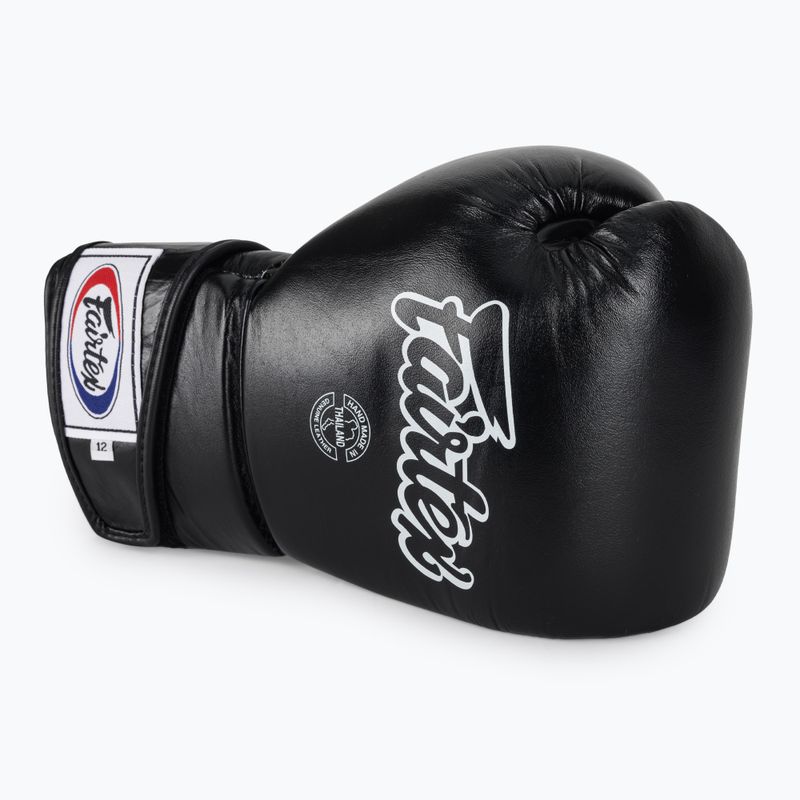 Fairtex stilingos kampuotos bokso pirštinės su užfiksuotu nykščiu juodos spalvos 5