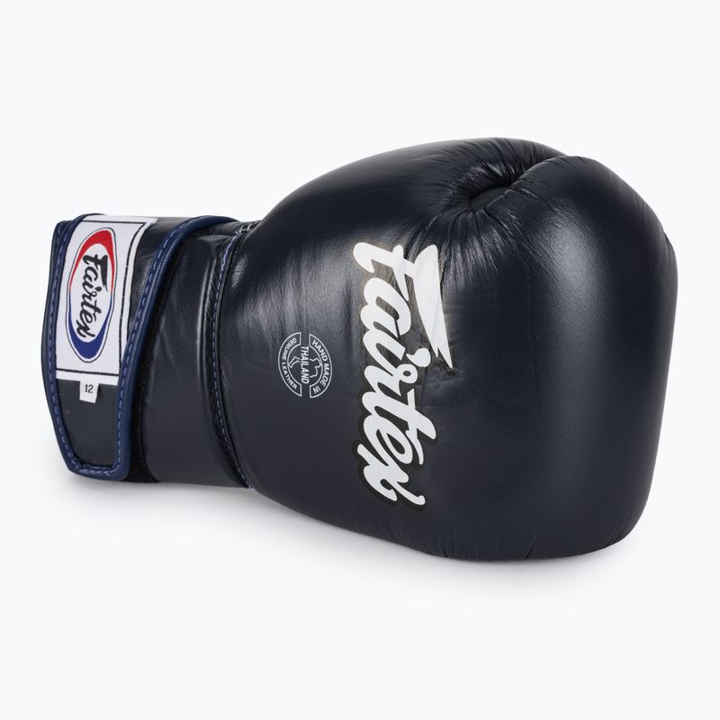 Fairtex stilingos kampuotos bokso pirštinės su užrakintu nykščiu mėlynos spalvos 5