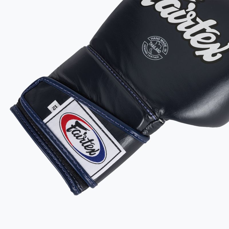 Fairtex stilingos kampuotos bokso pirštinės su užrakintu nykščiu mėlynos spalvos 6