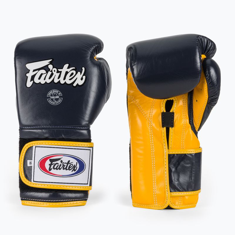 Bokso pirštinės Fairtex Heavy Hitter's Mexican Style blue/yellow