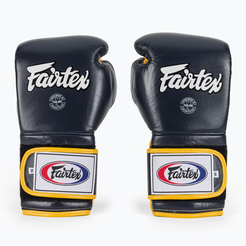 Bokso pirštinės Fairtex Heavy Hitter's Mexican Style blue/yellow 2