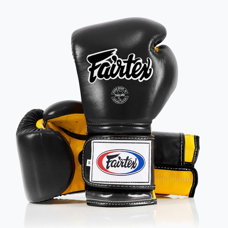 Bokso pirštinės Fairtex Heavy Hitter's Mexican Style black/yellow 4