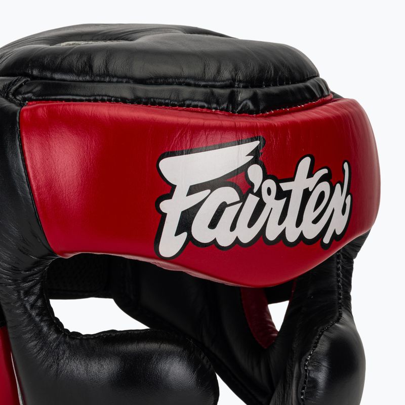 Bokso šalmas Fairtex Diagonal Vision Sparring Headguard - Full Head Coverage black/red 4