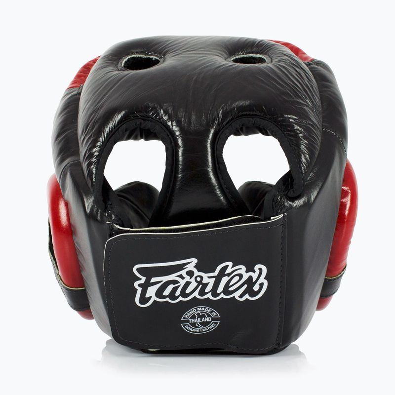 Bokso šalmas Fairtex Diagonal Vision Sparring Headguard - Full Head Coverage black/red 3