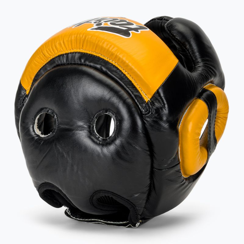 Bokso šalmas Fairtex Diagonal Vision Sparring Headguard - Full Head Coverage black/yellow 6
