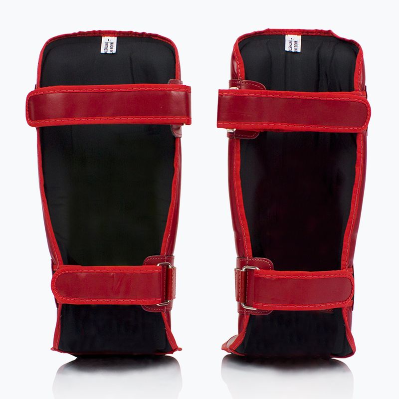 "Fairtex In-Step" dvigubos paminkštintos blauzdikaulių apsaugos raudonos spalvos 2