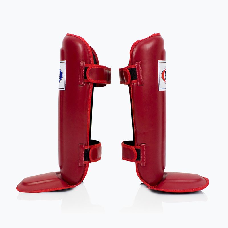 "Fairtex In-Step" dvigubos paminkštintos blauzdikaulių apsaugos raudonos spalvos 3