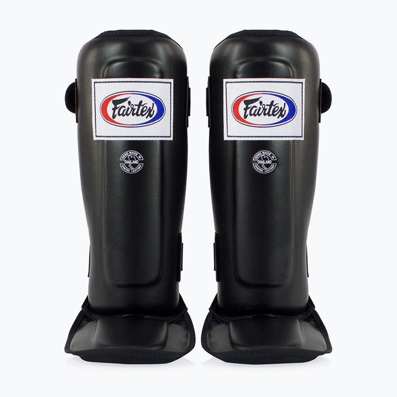 "Fairtex In-Step" dvigubos paminkštintos blauzdikaulių apsaugos juodos spalvos