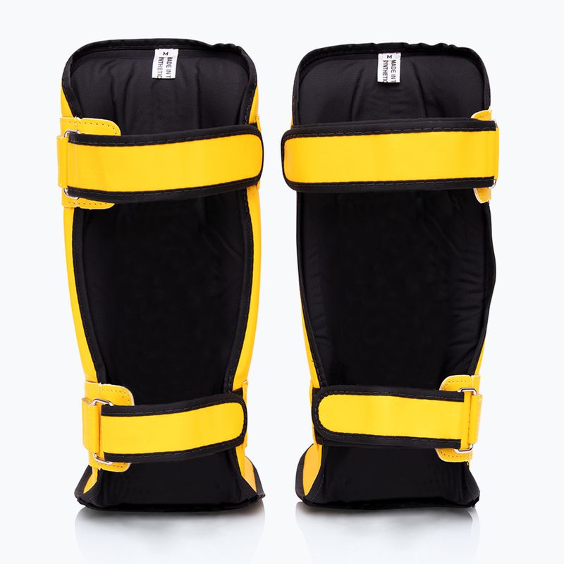 "Fairtex In-Step" dvigubos paminkštintos blauzdikaulio apsaugos geltonos spalvos 2