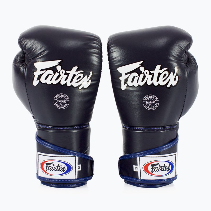 "Fairtex" stilingos kampuotos bokso pirštinės su užrakintu nykščiu mėlynos spalvos