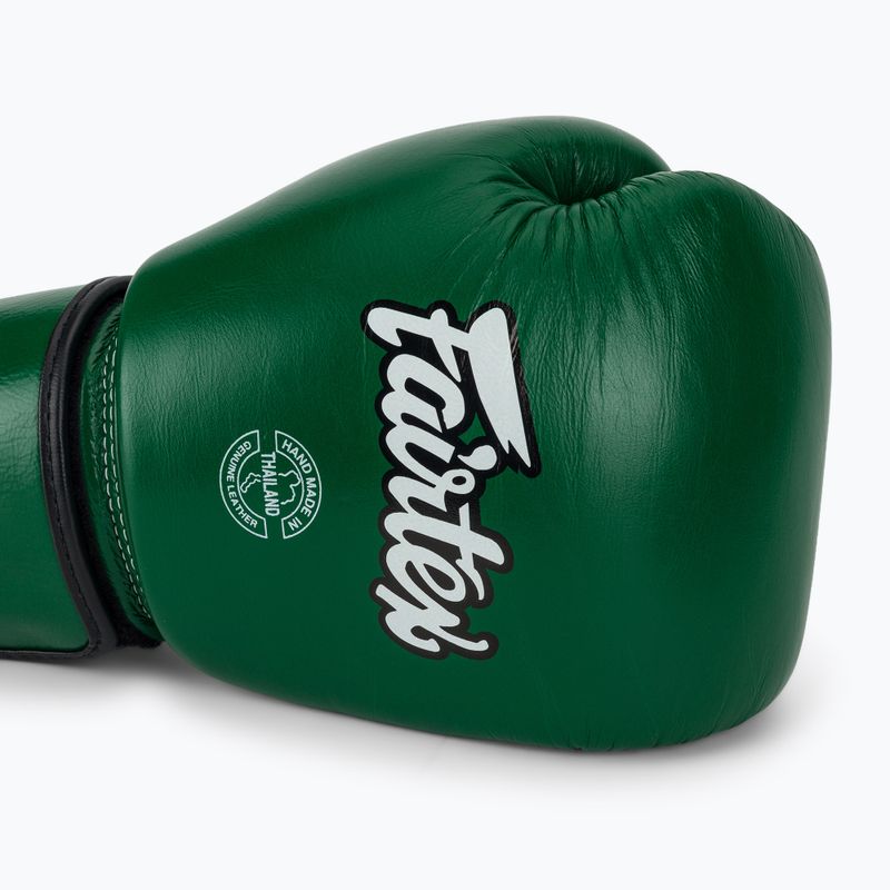 Bokso pirštinės Fairtex Real Leather Boxing green 5