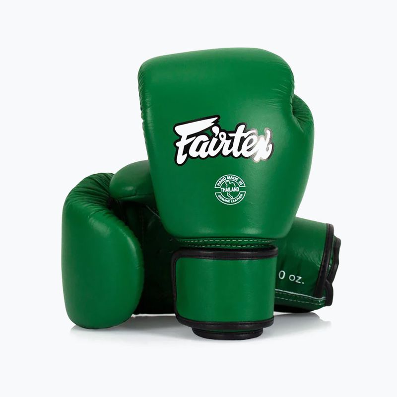 Bokso pirštinės Fairtex Real Leather Boxing green 4