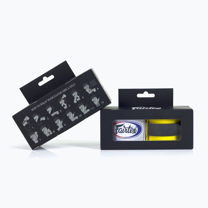Bokso raiščiai Fairtex Handwraps 300 cm yellow 3