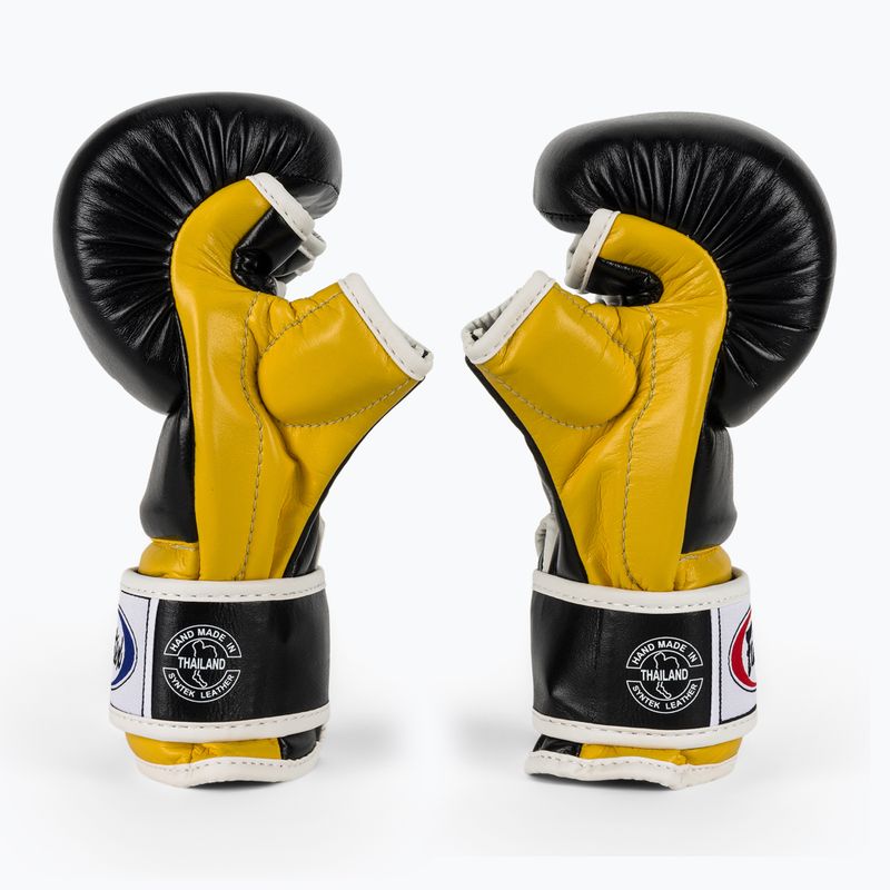 Fairtex Super Sparring Grappling pirštinės juoda/geltona 4