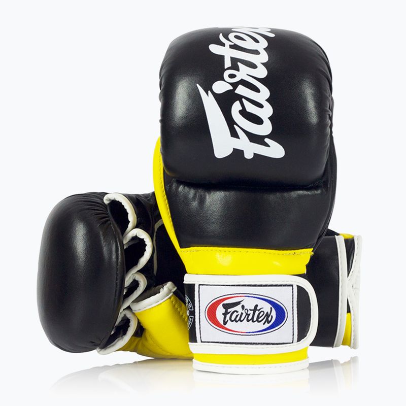 Fairtex Super Sparring Grappling pirštinės juoda/geltona 4