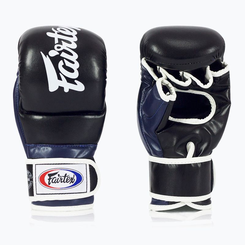 "Fairtex Super Sparring Grappling" pirštinės juoda/mėlyna 2