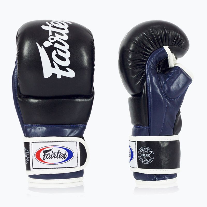 "Fairtex Super Sparring Grappling" pirštinės juoda/mėlyna 3
