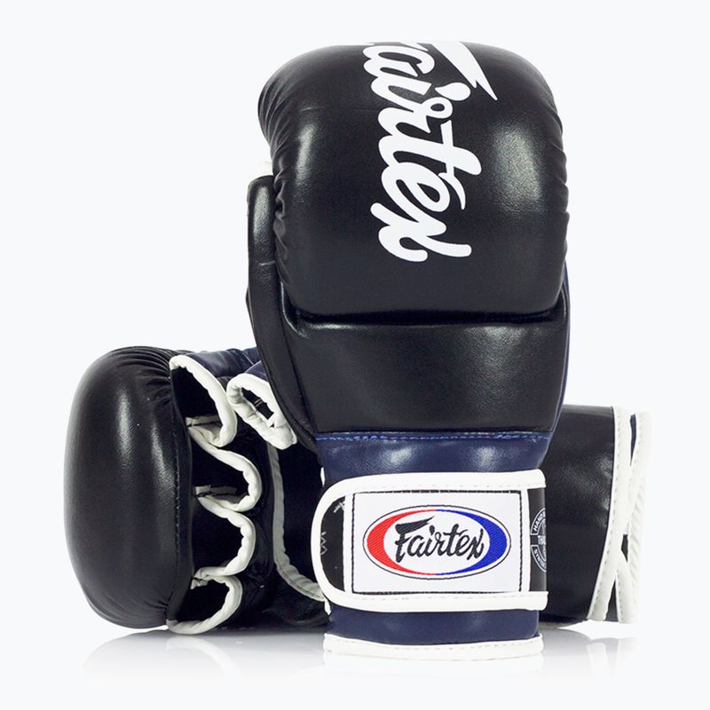 "Fairtex Super Sparring Grappling" pirštinės juoda/mėlyna 4