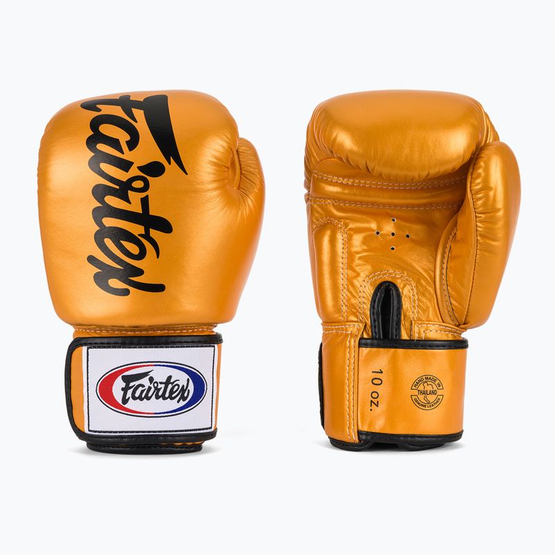 Bokso pirštinės Fairtex Deluxe Tight-Fit gold