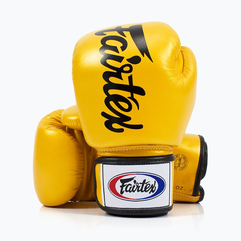 Bokso pirštinės Fairtex Deluxe Tight-Fit gold 4