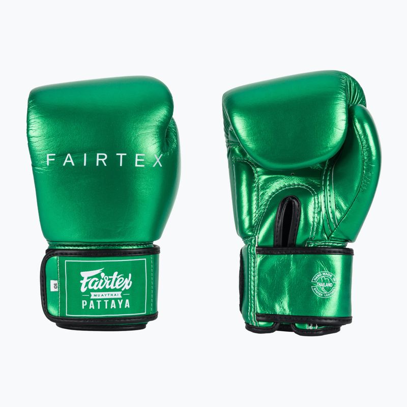 Bokso pirštinės Fairtex Metallic Boxing green