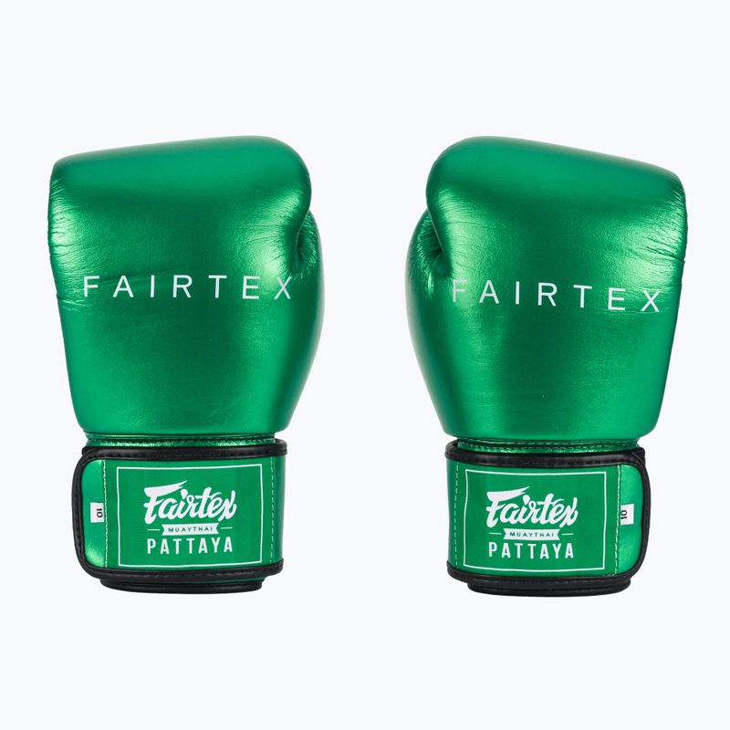 Bokso pirštinės Fairtex Metallic Boxing green 2