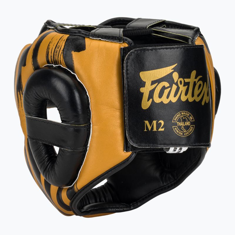 Bokso šalmas Fairtex Microfiber Headguard gold 3