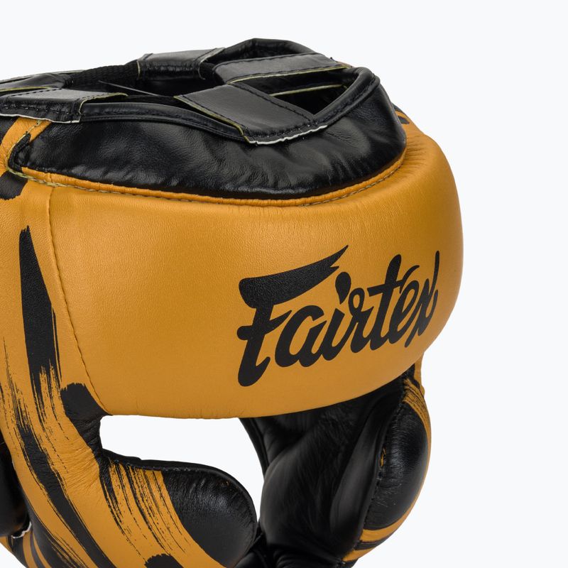 Bokso šalmas Fairtex Microfiber Headguard gold 4