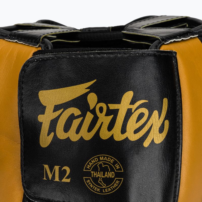 Bokso šalmas Fairtex Microfiber Headguard gold 5