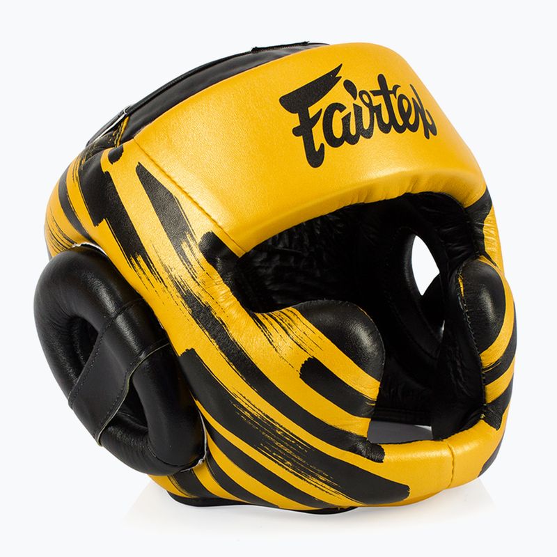 Bokso šalmas Fairtex Microfiber Headguard gold 2