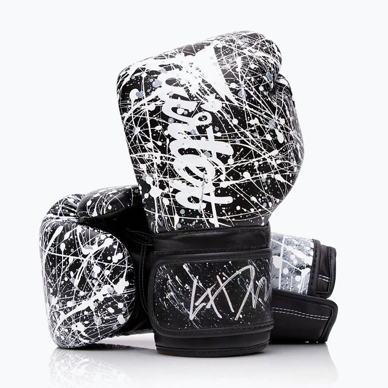 Bokso pirštinės Fairtex Microfiber Art Collections Painter black/white 4