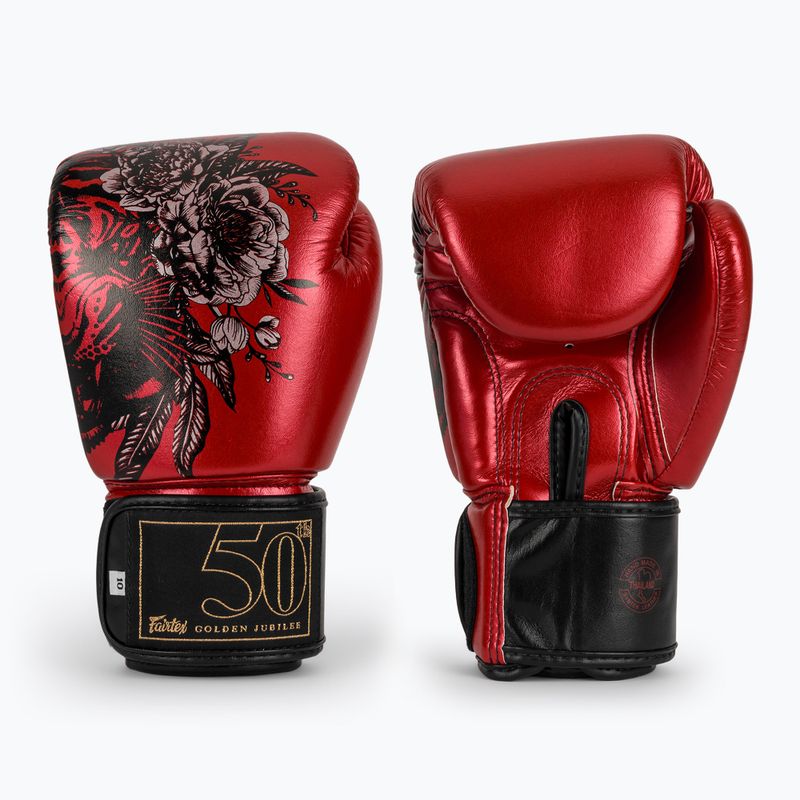 Fairtex Golden Jubilee raudonos bokso pirštinės