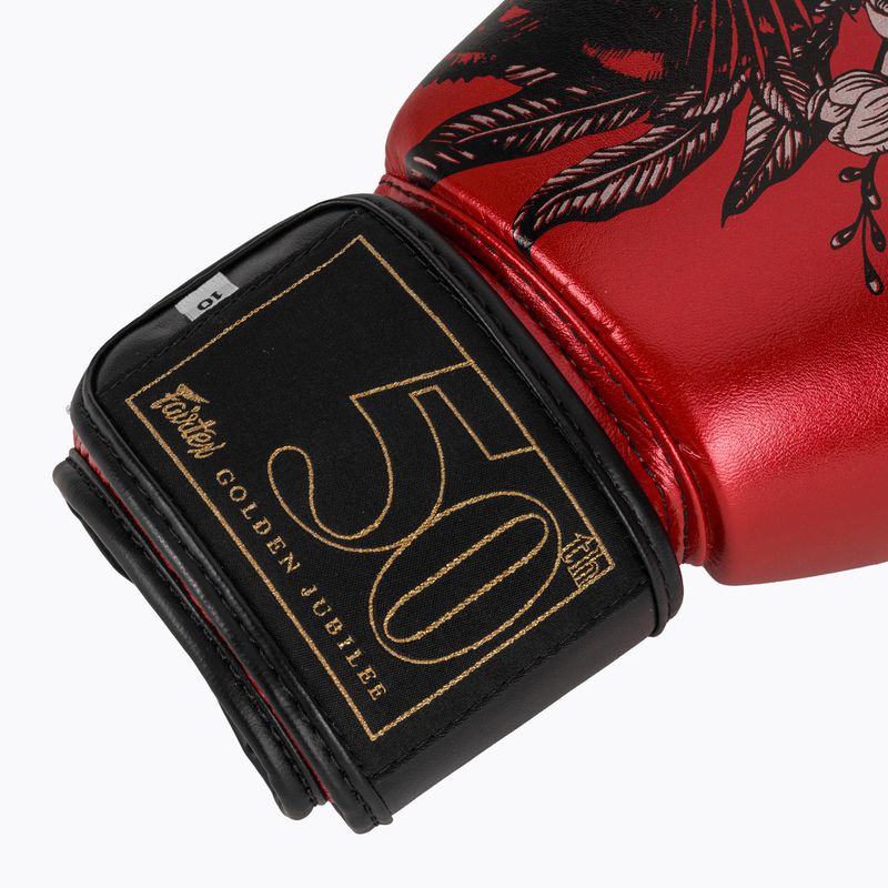 Fairtex Golden Jubilee raudonos bokso pirštinės 6