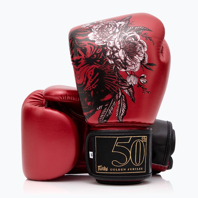 "Fairtex Golden Jubilee" raudonos bokso pirštinės 4
