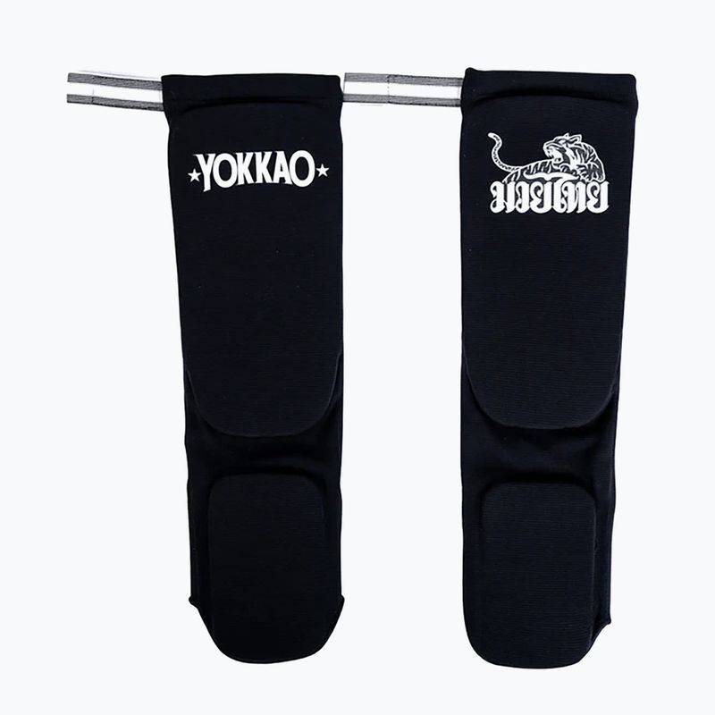 Blauzdų apsaugos YOKKAO Muay Thai Boxing black cotton