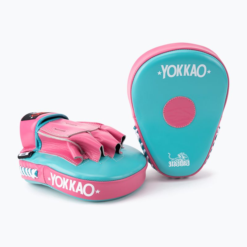 Treniruočių letenos YOKKAO Focus Mitts hot pink/island 2