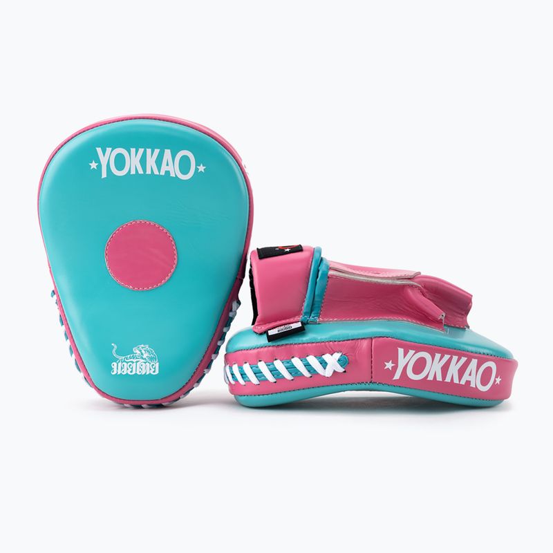 Treniruočių letenos YOKKAO Focus Mitts hot pink/island 3
