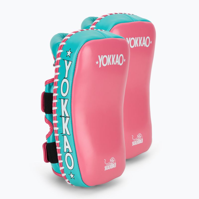 Treniruočių skydas YOKKAO Curved 2 vnt. hot pink/island