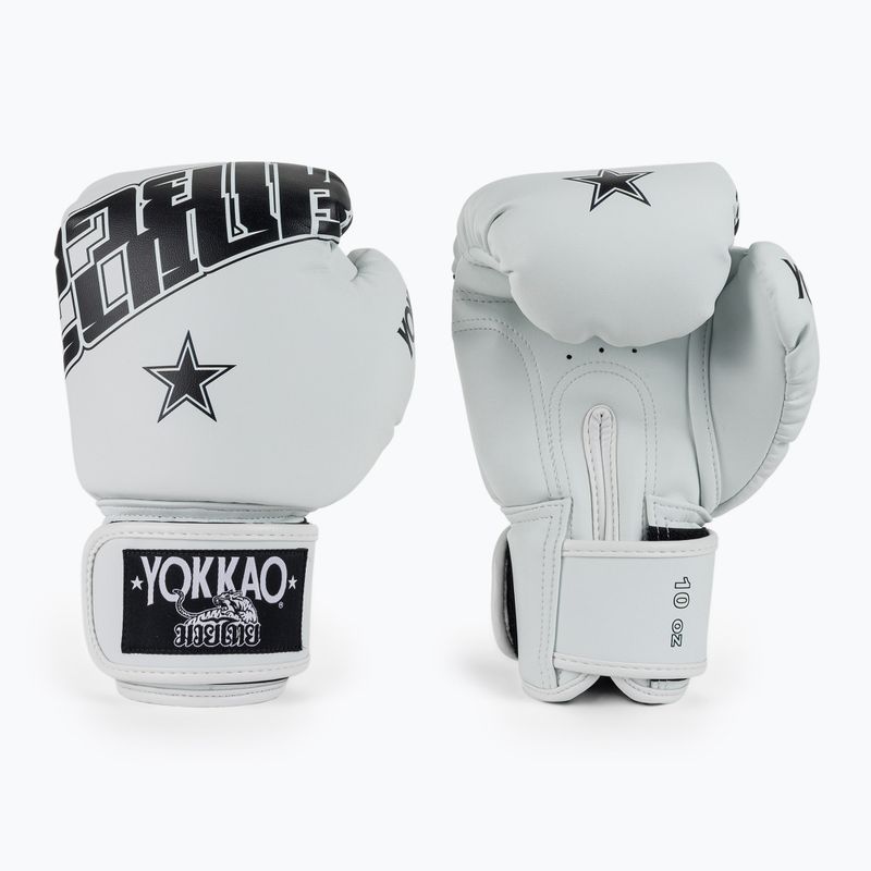 Bokso pirštinės YOKKAO Lettering Boxing white