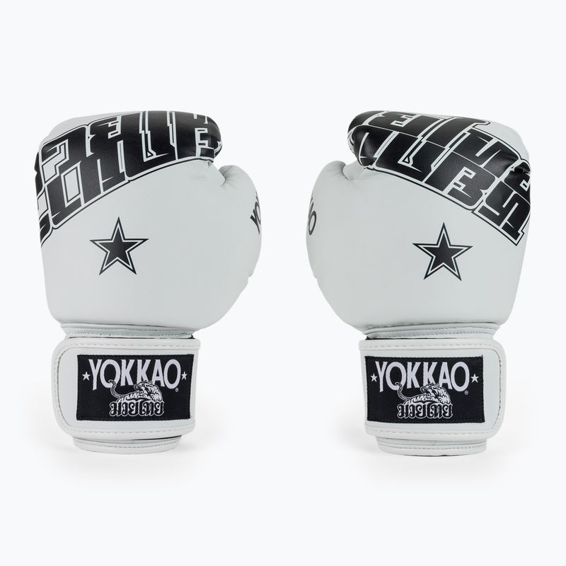Bokso pirštinės YOKKAO Lettering Boxing white 2