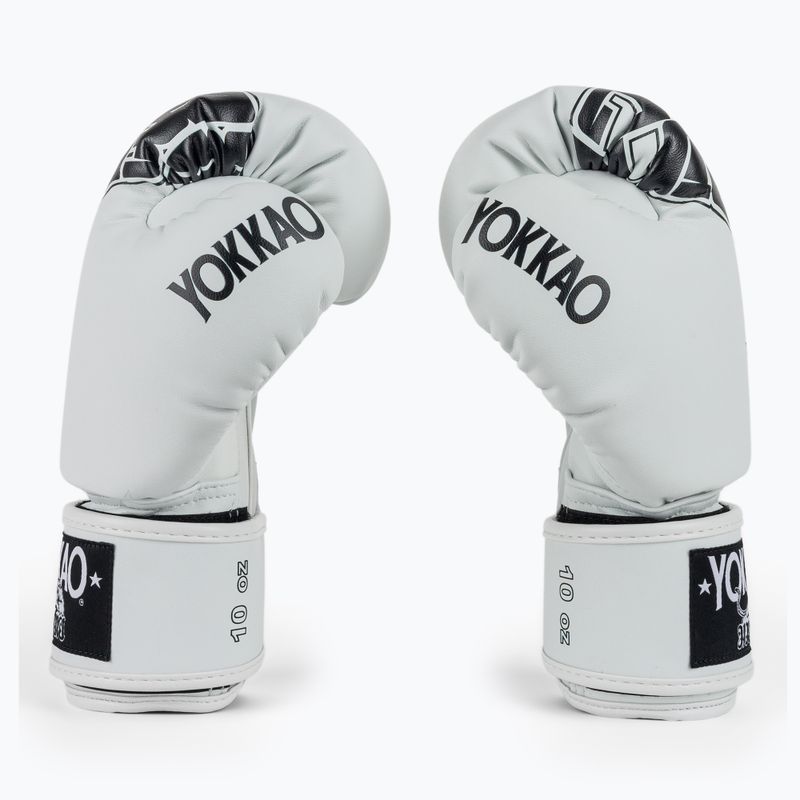 Bokso pirštinės YOKKAO Lettering Boxing white 4